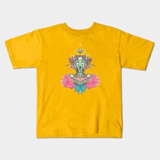 Sacred Lotus Flower Monster Girl Kids T-Shirt